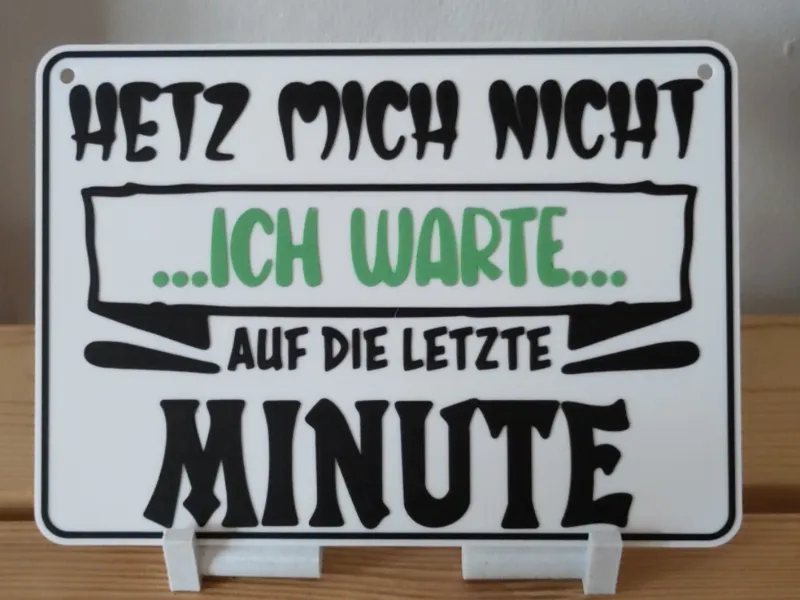 Wandekoration 'ich warte bis zur letzten Minute'