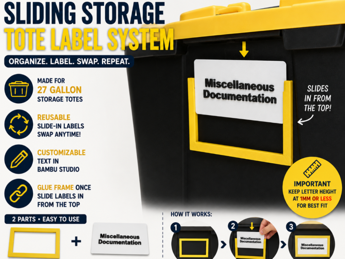 Sliding Storage Tote Label System