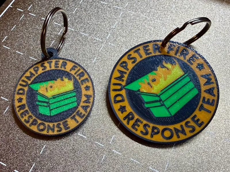 Dumpster Fire Response Team Keychains & Bag Clips