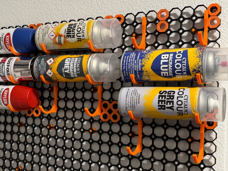Multiboard Spray Can Hooks - Pegboard Snap-fit