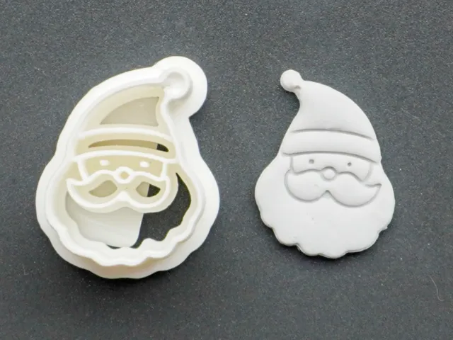 Santa Head Polymer Clay Cutter Earrings Necklace