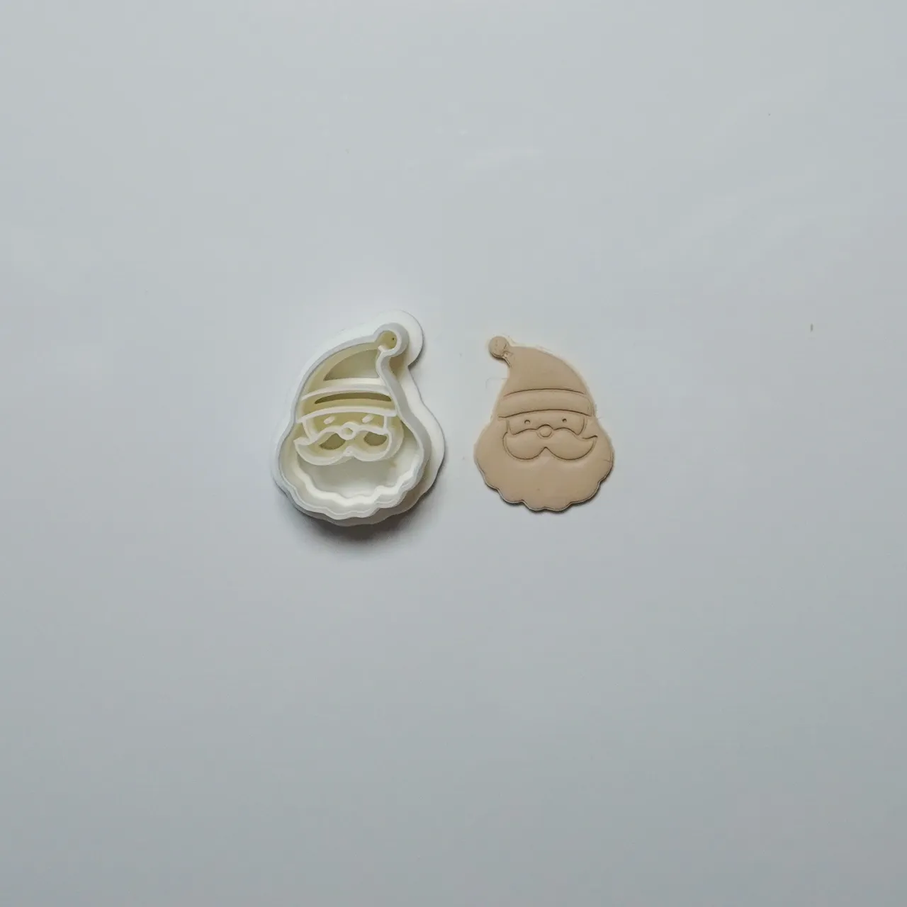 Santa Head Polymer Clay Cutter Earrings Necklace view 3