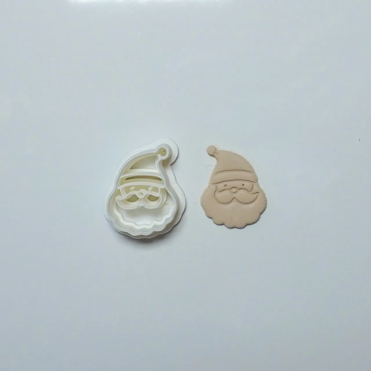 Santa Head Polymer Clay Cutter Earrings Necklace view 2