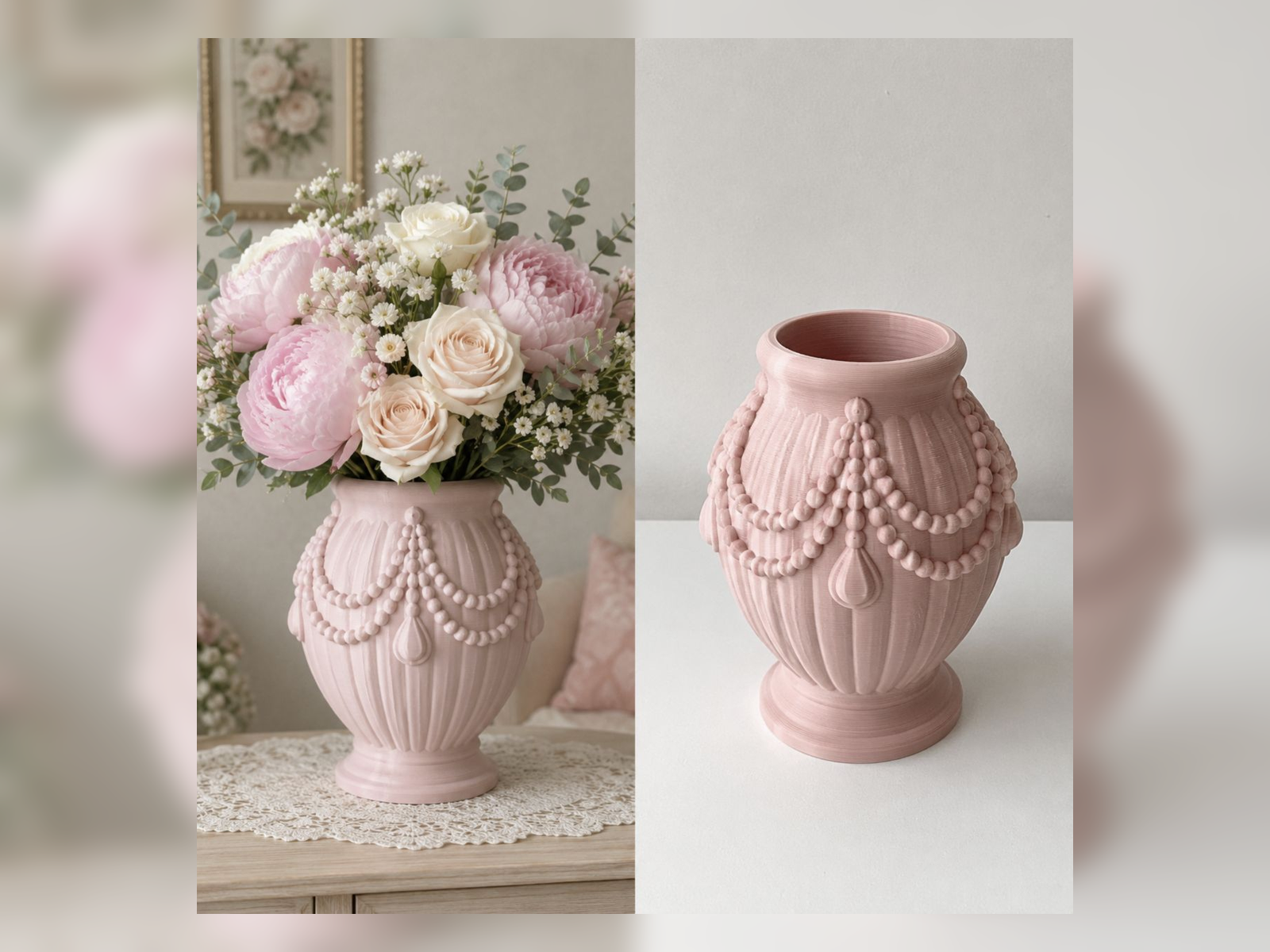 Pink Pearl Drape Vase