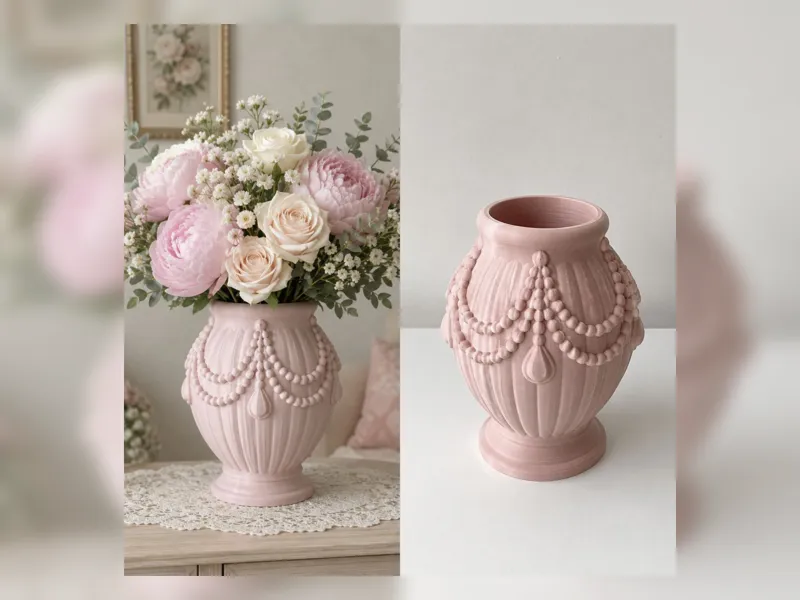 Pink Pearl Drape Vase