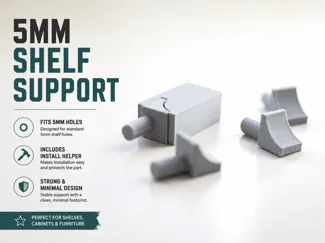 5mm Shelf Support Peg with Install Tool