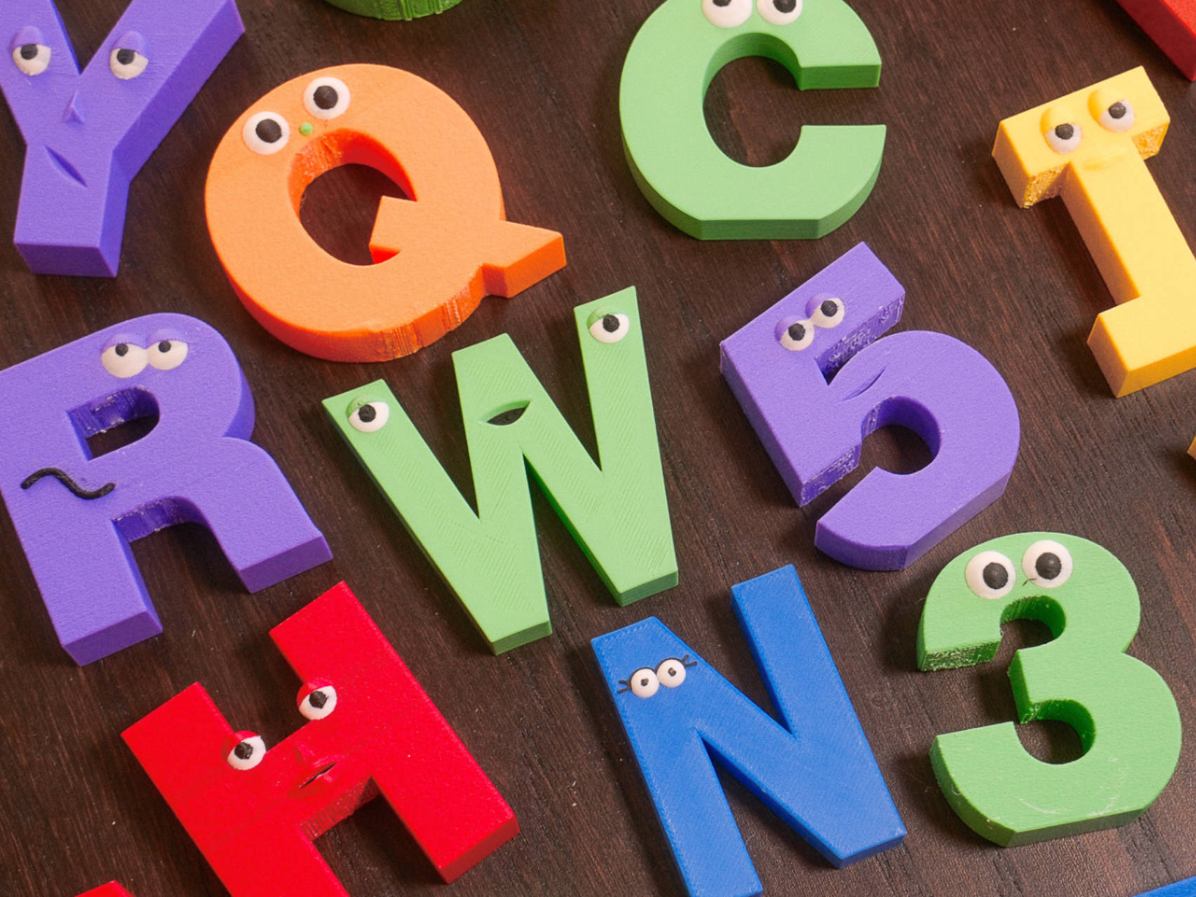 Character Alphabet & Numbers With Faces