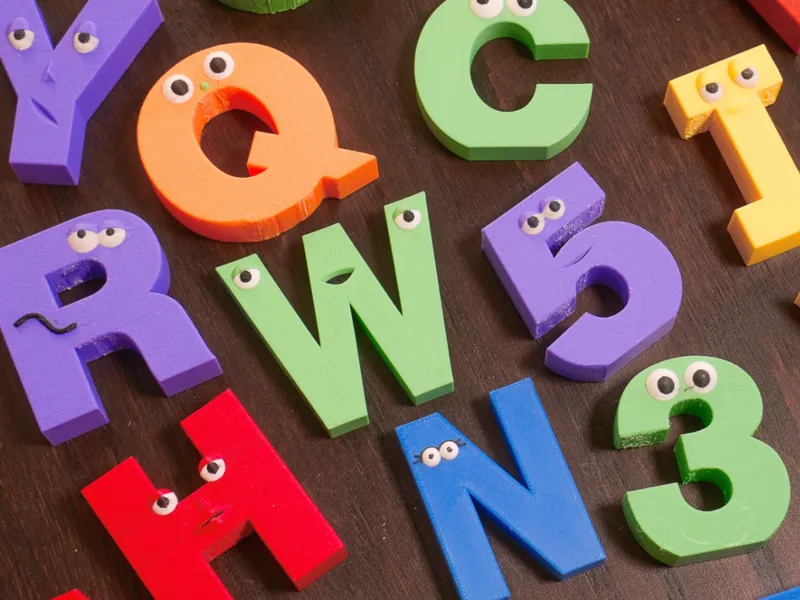Character Alphabet & Numbers With Faces