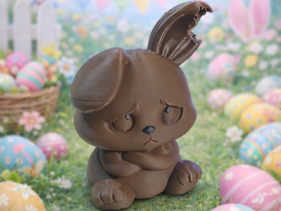 Sad Bitten Chocolate Easter Bunny Oh No!