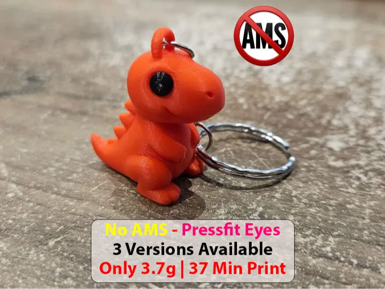 NO AMS: Mini Chibi T-Rex Keychain