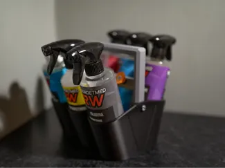 Car detailing bottle holder