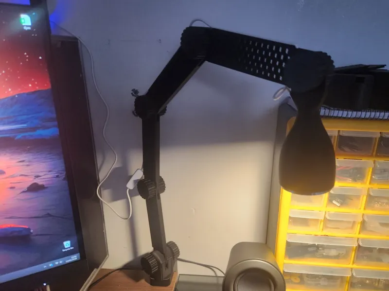 Modular Desk Lamp with rotating clamp.