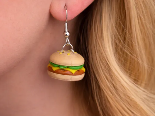 Hamburger Earrings (With a Bite!)