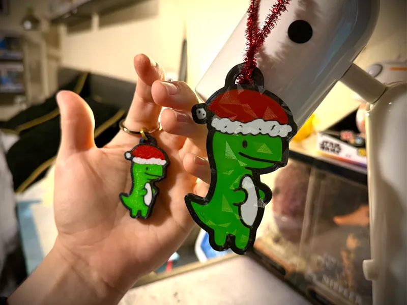 Dinosaur Christmas Keychain & Ornament (AMS)