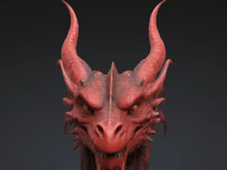 Red Dragon Bust – Majestic Fantasy Guardian