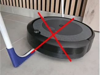 Prevent robot cleaner getting stuck on drying rack