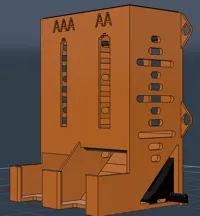 The same battery storage, but with screw holes