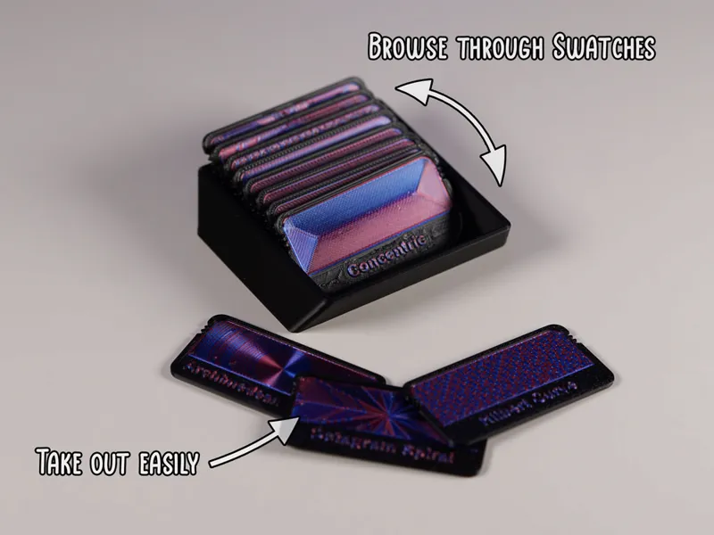 Top Surface Pattern Swatches with Flipping Box
