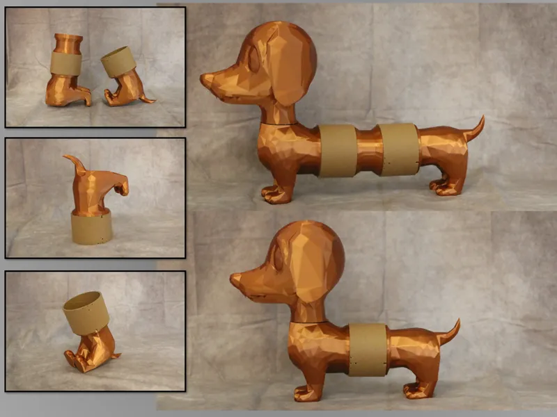 Low Poly Expandable dachshund dog
