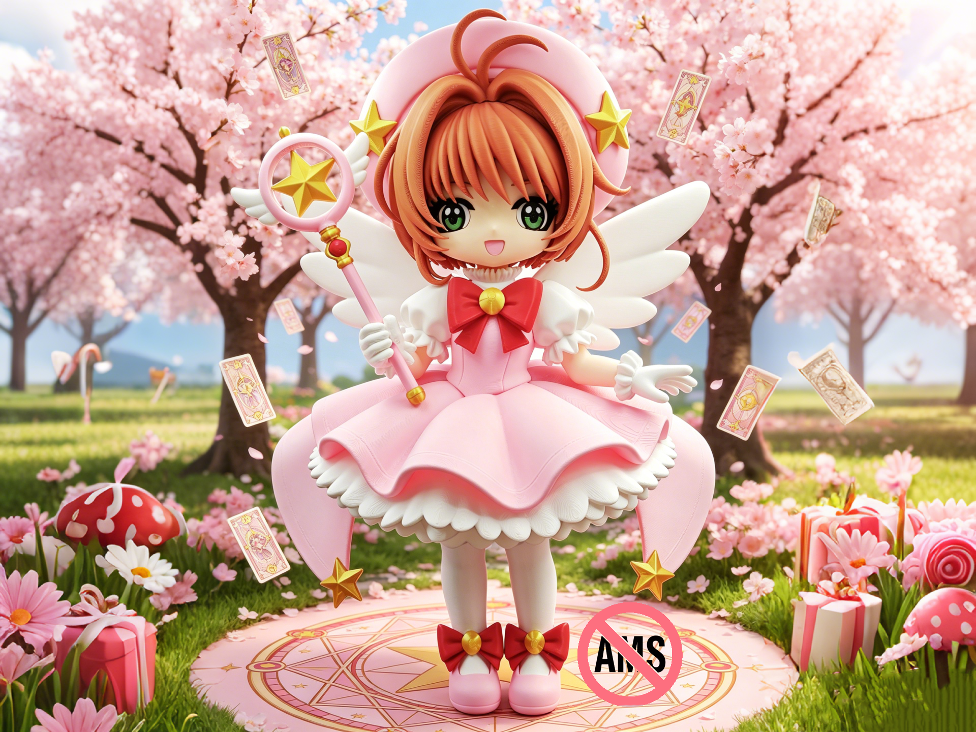 Miniatura 1 do modelo 3D 百变小樱  库洛牌 魔卡樱木之本樱魔法 魔卡少女樱 动漫玩偶周边 模型 手办 摆件 拆件分色免AMS