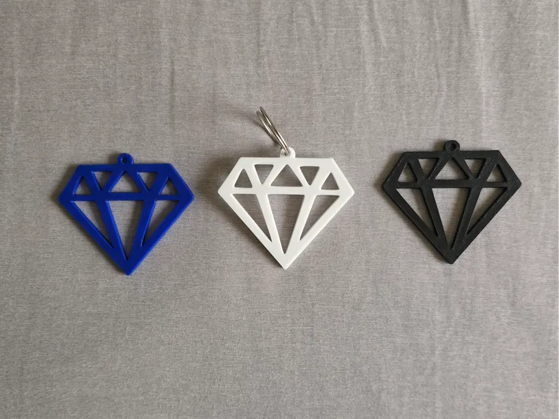 Diamond Keychain (Partly Generative 3D Model)