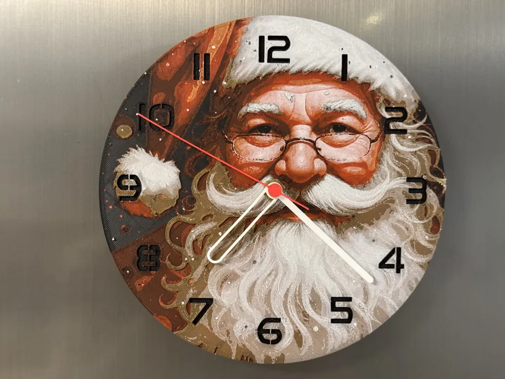 Sata Clock wall / desk clock Santa Claus - Free 3D Print Model - MakerWorld