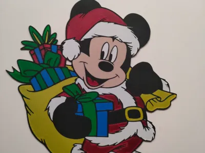 2d art Mickey as Santa