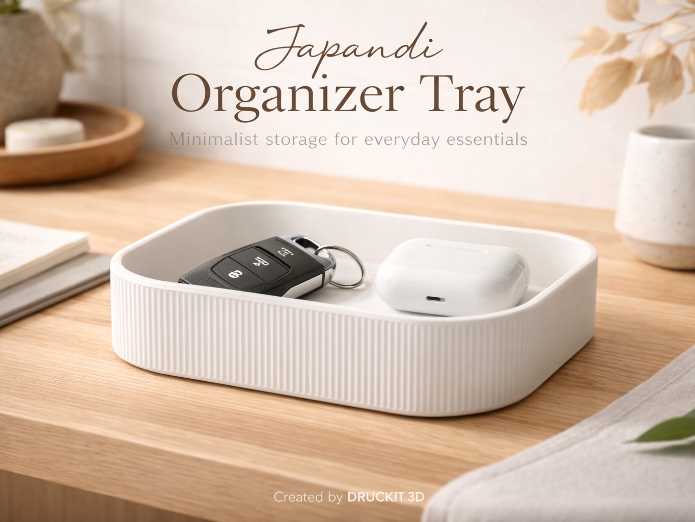 Moderne Ablage Schale im Japandi Design