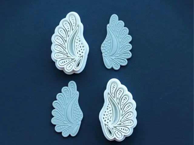 Angel Wings Polymer Clay Cutter Earrings Necklace