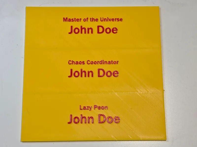 Triple Desk Nametag with title