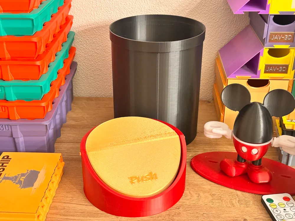 3Dプリント 蓋付きゴミ箱 - 無料3Dモデル -MakerWorld