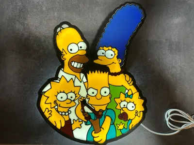 Simpsons Plug It In The Simpsons Lightbox by Printatron MakerWorld: Download Free 3D Models