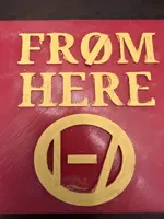 "From here" sign