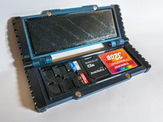 Rugged SD & CF memory card holder with TPU and PLA