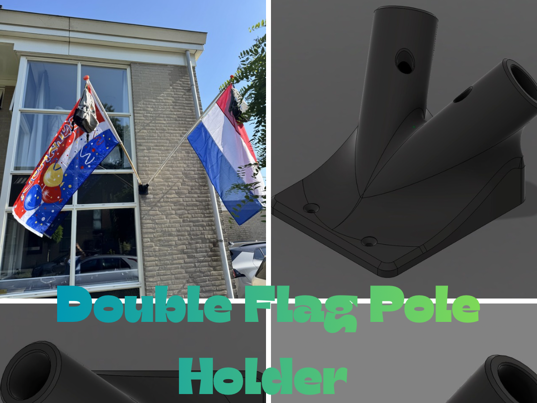 Dual Flag Pole Wall Mount Customizable Heavy Duty