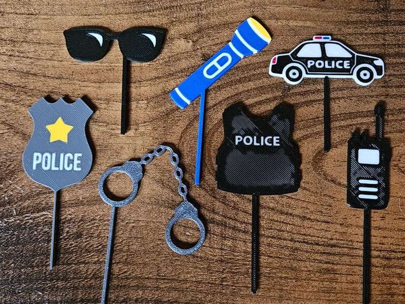 Police Themed Cupcake Toppers
