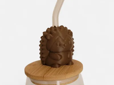 Cute Hedgehog Straw Topper - Fits Most Straws