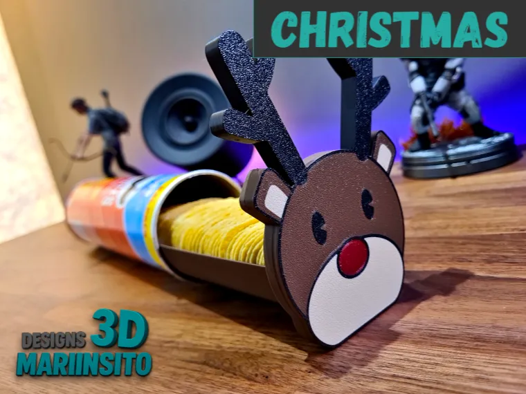 (Christmas Version) Pringles Removal Tray with Lid
