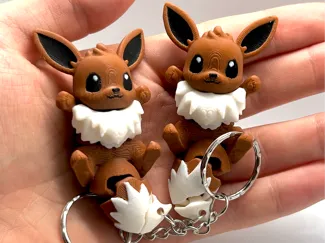 Cute Eevee Flexy Keychain - Lying Pose