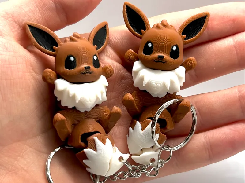 Cute Eevee Flexy Keychain - Lying Pose