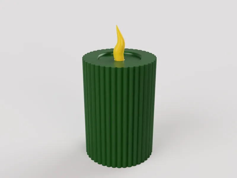 Straight Candle with Flameless LED tealight