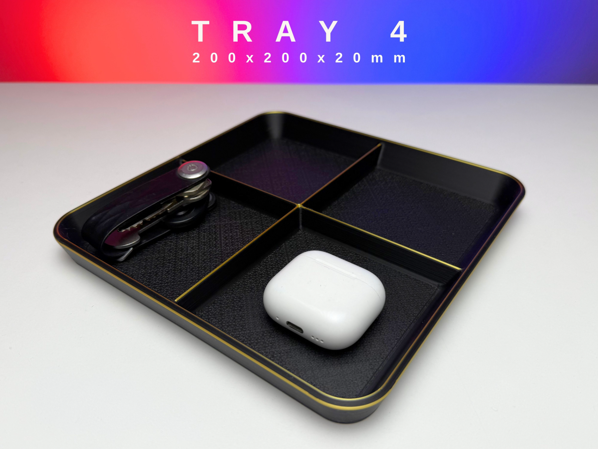 DESK STORAGE TRAY – FOUR COMPARTMENT ORGANIZER