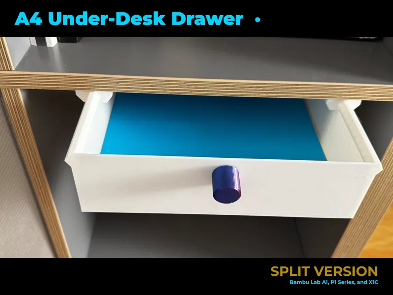 A4 Under-Desk Drawer (Split Version) V2