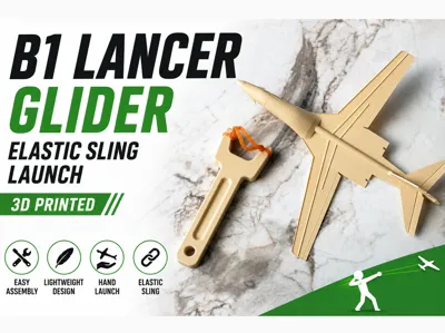 B-1 Lancer Inspired Elastic Sling Glider