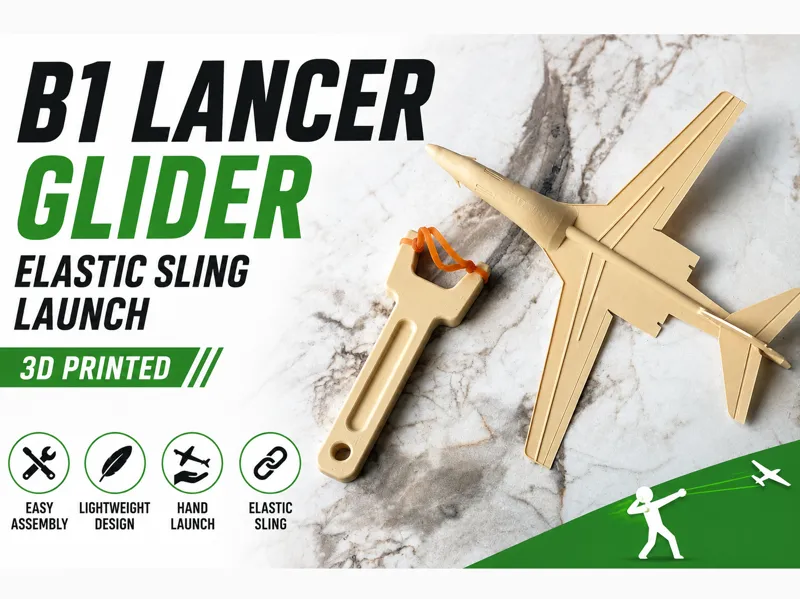 B-1 Lancer Inspired Elastic Sling Glider