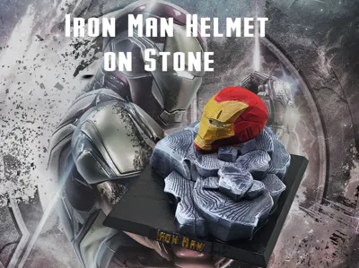 Iron Man Helmet on Stone