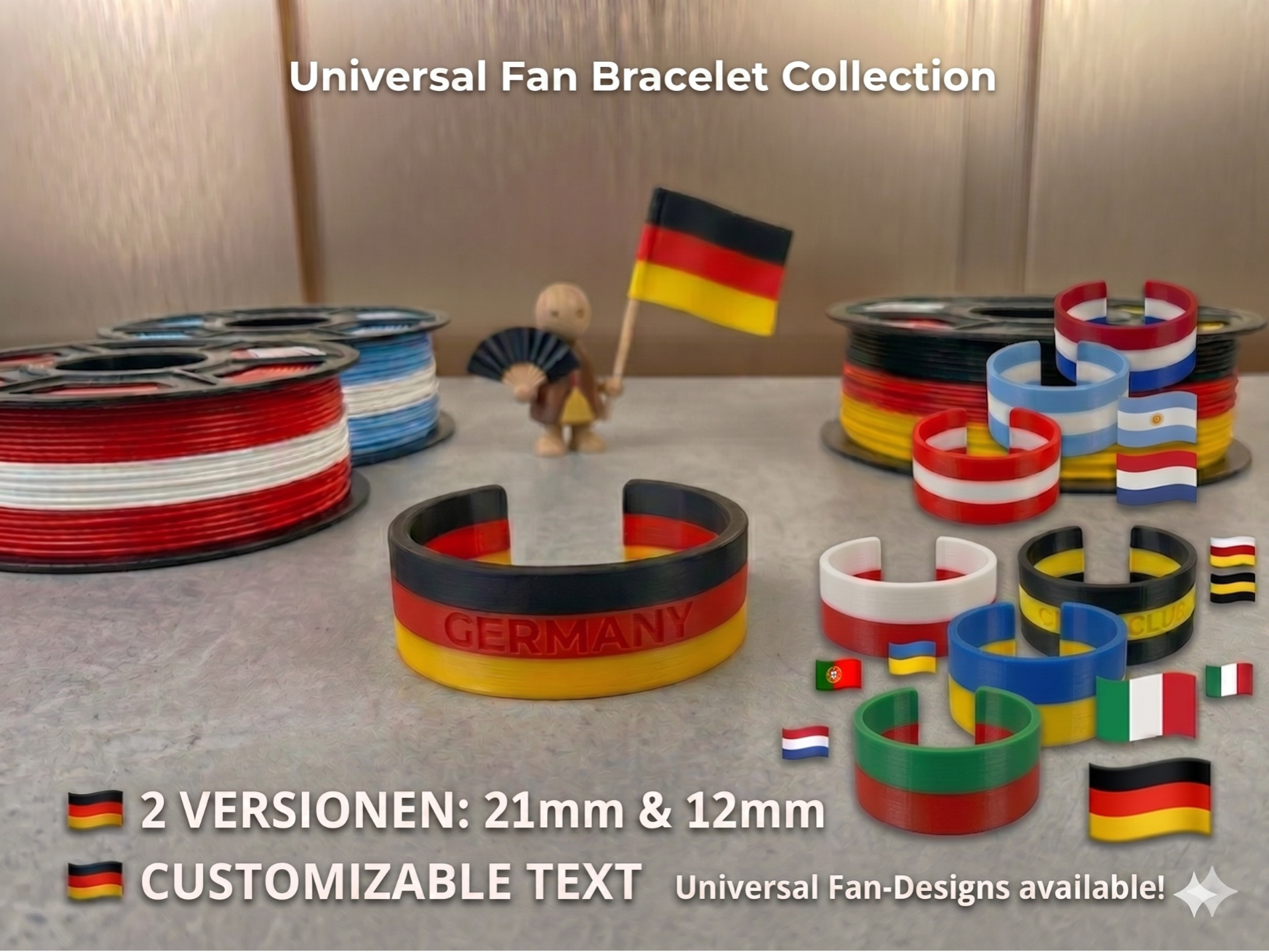 Universal Fan Armreif – Zeige Flagge mit Stil! 
