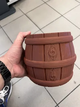 Maceta decorativa: Rustic Wooden Barrel Planter — vista de referencia 4
