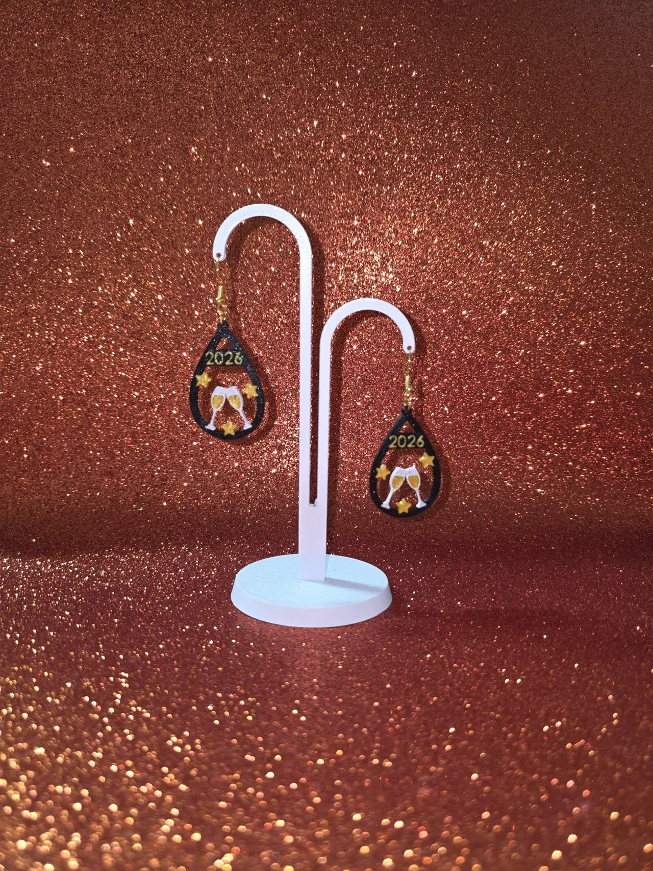 Happy 2026 earrings view 3