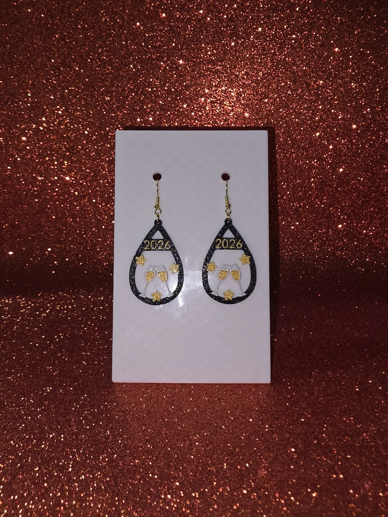 Happy 2026 earrings view 2